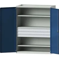 Schwerlastschrank JUMBO mit 3 Fachböden, 3 Schubladen à 120 mm, HxBxT 1950 x 1484 x 690 mm ANKE