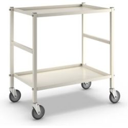 Tischwagen mit 2 Böden, 4 Lenkrollen, weiß Kongamek