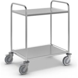 Edelstahl-Servierwagen, LxBxH 910 x 590 x 965 mm, mit 2 Etagen Kongamek