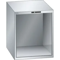 Schubladenschrank-Leergehäuse, Außen-BxT 717 x 725 mm, Höhe 850 mm, lichtgrau LISTA