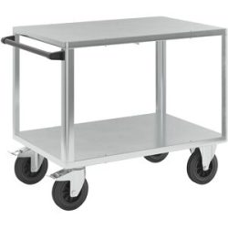 Montagewagen, Tragfähigkeit 500 kg, 2 Ladeflächen mit verzinkten Stahlblech-Auflagen, Ladefläche 1050 x 700 mm, Gestell verzinkt eurokraft pro