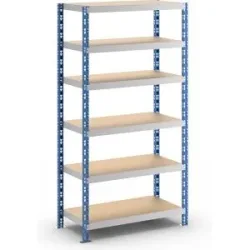 Universal-Steckregal, stabil, Spanplattenböden, HxBxT 1976 x 1050 x 500 mm, Grundregal eurokraft basic