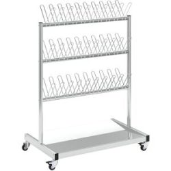 Schuh- und Stiefeltrockenwagen, für bis zu 30 Paar Schuhe, LxBxH 870 x 540 x 1200 mm Kongamek