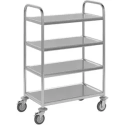 Edelstahl-Servierwagen, 4 Etagen, LxBxH 705 x 405 x 1055 mm eurokraft basic
