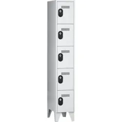 5er-Schließfachschrank Köln, 1 Abteil, lichtgrau, 300 mm Wolf