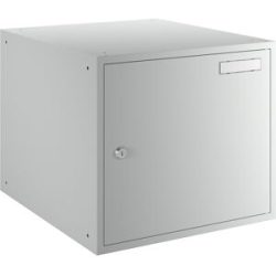 Schließfachwürfel, HxBxT 350 x 400 x 450 mm, Vollblechtür, lichtgrau eurokraft basic