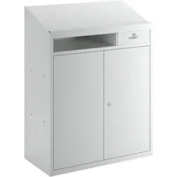Werkzeugschrank mit Schreibpult, HxBxT 1220 x 915 x 457 mm, lichtgrau eurokraft basic