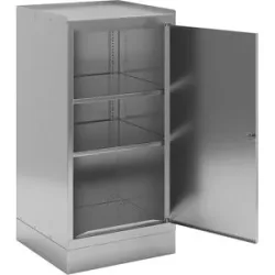 kaiserkraft Edelstahl-Werkzeugschrank, mit 2 Fachböden, HxBxT 1000 x 500 x 500 mm