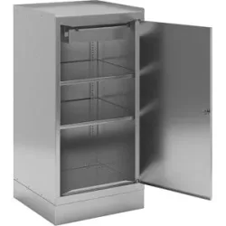 kaiserkraft Edelstahl-Werkzeugschrank, mit 2 Fachböden und 1 Schublade, HxBxT 1000 x 500 x 500 mm