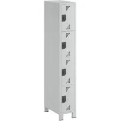 4er-Schließfachschrank Bremen, 1 Abteil, lichtgrau, Breite 300 mm, 4 Fächer eurokraft pro