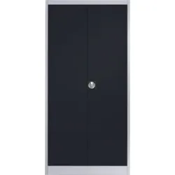 Stahlschrank mit Flügeltüren, 4 Fachböden, T 500 mm, weißaluminium / anthrazitgrau mauser