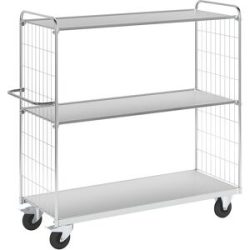 Flexibler Etagenwagen, mit 3 Böden, Länge 1790 mm, Lenkrollen mit Stopp, ab 2 Stk Kongamek