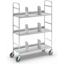 Ordner-Etagenwagen KM151, 3 Böden, LxBxH 790 x 290 x 1140 mm, ab 5 Stk Kongamek