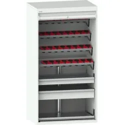 CNC-Schrank mit Rollladen, 7 Ebenen, 32 Halter ISO-SK 50, lichtgrau RAL 7035 LISTA