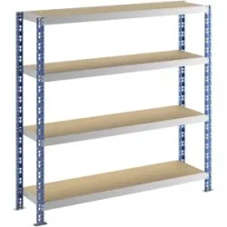 Großfach-Steckregal, blau/grau, HxBxT 1508 x 1550 x 400 mm, Spanplattenböden, Grundregal eurokraft basic
