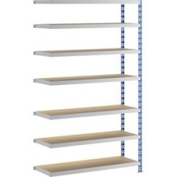 Großfach-Steckregal, blau/grau, HxBxT 2522 x 1525 x 500 mm, Spanplattenböden, Anbauregal eurokraft basic