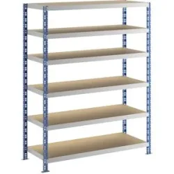 Großfach-Steckregal, blau/grau, HxBxT 1976 x 1550 x 600 mm, Spanplattenböden, Grundregal eurokraft basic