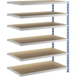 Großfach-Steckregal, blau/grau, HxBxT 1976 x 1525 x 800 mm, Spanplattenböden, Anbauregal eurokraft basic