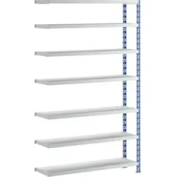 Großfach-Steckregal, blau/grau, HxBxT 2522 x 1525 x 400 mm, Stahlblechböden, Anbauregal eurokraft basic