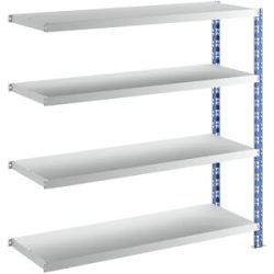 Großfach-Steckregal, blau/grau, HxBxT 1508 x 1525 x 500 mm, Stahlblechböden, Anbauregal eurokraft basic