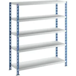 Großfach-Steckregal, blau/grau, HxBxT 1820 x 1550 x 500 mm, Stahlblechböden, Grundregal eurokraft basic