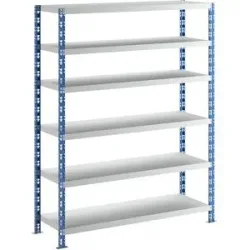 Großfach-Steckregal, blau/grau, HxBxT 1976 x 1550 x 500 mm, Stahlblechböden, Grundregal eurokraft basic