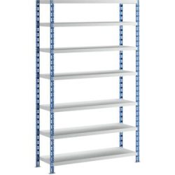 Großfach-Steckregal, blau/grau, HxBxT 2522 x 1550 x 500 mm, Stahlblechböden, Grundregal eurokraft basic