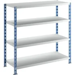 Großfach-Steckregal, blau/grau, HxBxT 1508 x 1550 x 600 mm, Stahlblechböden, Grundregal eurokraft basic