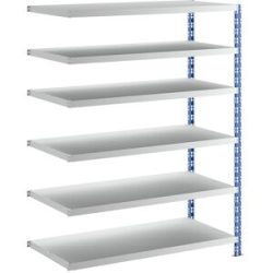 Großfach-Steckregal, blau/grau, HxBxT 1976 x 1525 x 700 mm, Stahlblechböden, Anbauregal eurokraft basic