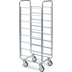 Tablett- und Kistenwagen ESD, LxBxH 670 x 465 x 1585 mm, für 8 Kisten HelgeNyberg