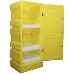 kaiserkraft Umweltschrank aus PE, Auffangvolumen 70 l, 3 PE-Wannenböden, HxBxT 1650 x 650 x 570 mm