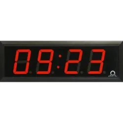 kaiserkraft LED-Digitaluhr, HxBxT 118 x 333 x 39 mm, schwarz, rote LED