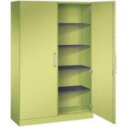 Flügeltürenschrank ASISTO, Höhe 1980 mm, Breite 1200 mm, 4 Fachböden, viridingrün/viridingrün C+P