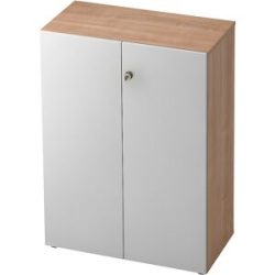 kaiserkraft ANNY-AC - Aktenschrank mit Akustik-Rückwand, HxBxT 1100 x 800 x 420 mm, 2 Fachböden, Nussbaum-Dekor