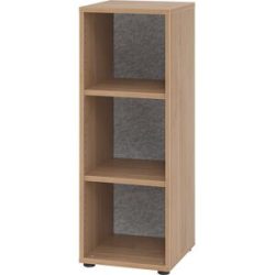 kaiserkraft ANNY-AC - Regal mit Akustik-Rückwand, HxBxT 1100 x 400 x 400 mm, 2 Fachböden, Nussbaum-Dekor