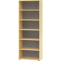 kaiserkraft ANNY-AC - Regal mit Akustik-Rückwand, HxBxT 2156 x 800 x 400 mm, 5 Fachböden, Ahorn-Dekor