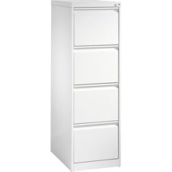 Karteikartenschrank ACURADO, 1-bahnig, 4 Schübe, verkehrsweiß C+P