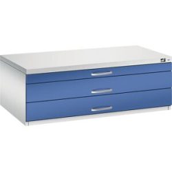 Planschrank aus Stahl, für Formate bis DIN A1, 3 Schubladen