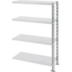 kaiserkraft Universalsteckregal, Stahlblechböden, HxBxT 1508 x 1025 x 500 mm, Anbauregal