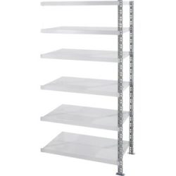 kaiserkraft Universalsteckregal, Stahlblechböden, HxBxT 1976 x 1025 x 400 mm, Anbauregal
