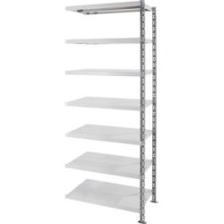 kaiserkraft Universalsteckregal, Stahlblechböden, HxBxT 2522 x 1025 x 500 mm, Anbauregal