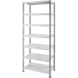 kaiserkraft Universalsteckregal, Stahlblechböden, HxBxT 2522 x 1050 x 600 mm, Grundregal