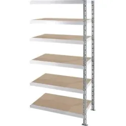 kaiserkraft Universalsteckregal, Spanplattenböden, HxBxT 1976 x 1025 x 600 mm, Anbauregal