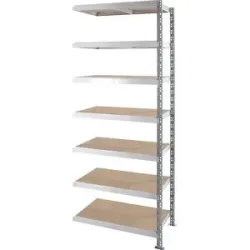 kaiserkraft Universalsteckregal, Spanplattenböden, HxBxT 2522 x 1025 x 600 mm, Anbauregal