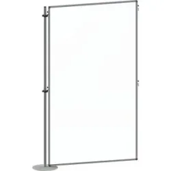 kaiserkraft Funktions-Trennwand aus Acrylglas, mit Rondenfüßen, HxB 1800 x 1000 mm, Anbauelement