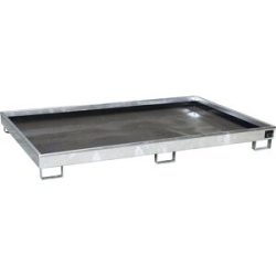 Regal-Bodenwanne mit PE-Einsatz, 240 l Auffangvolumen, LxBxH 2165 x 1315 x 230 mm, verzinkt, ab 3 Stk eurokraft pro