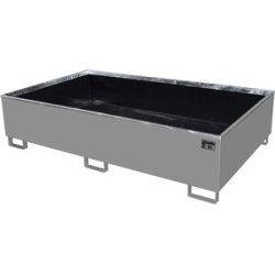 Regal-Bodenwanne mit PE-Einsatz, 1000 l Auffangvolumen, LxBxH 2165 x 1315 x 510 mm, grau eurokraft pro