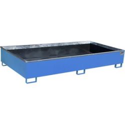 Regal-Bodenwanne mit PE-Einsatz, 1000 l Auffangvolumen, LxBxH 2665 x 1315 x 440 mm, blau eurokraft pro