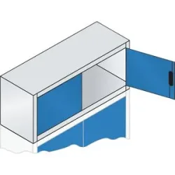ACURADO Aufsatzschrank mit Flügeltüren, HxBxT 500 x 1200 x 400 mm, lichtgrau / lichtblau C+P