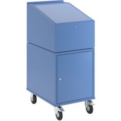 Rollpult, mit Schrank inkl. 2 Fachböden, Farbe Lichtblau RAL 5012 eurokraft pro